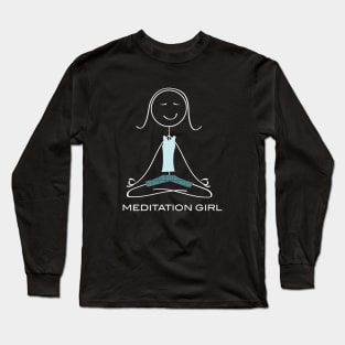 Funny Womens Meditation Girl Long Sleeve T-Shirt